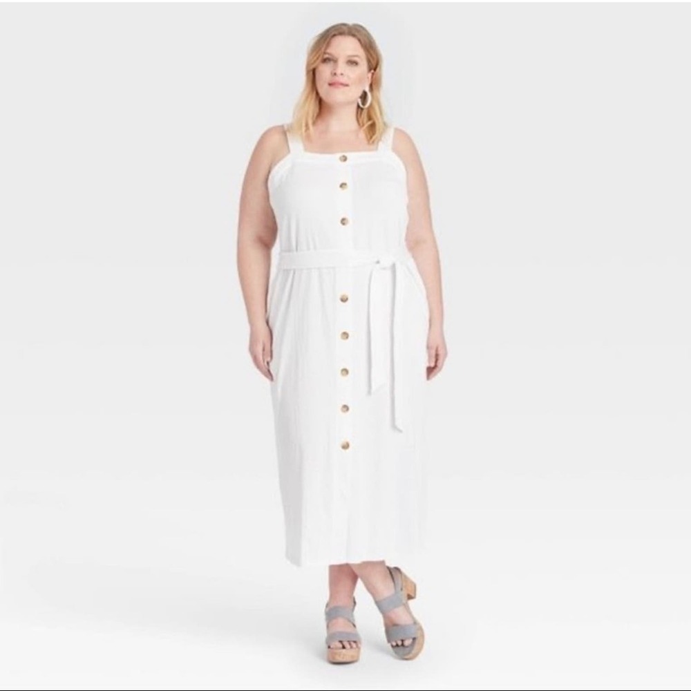 Ava & Viv Plus Size Button Front Dress Nwot 3xl - image 1